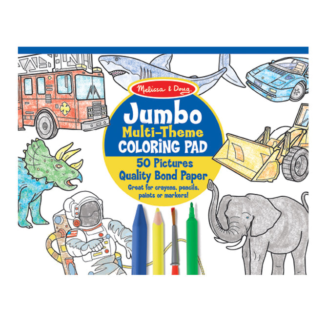 Jumbo Coloring Pad - Space and Sharks