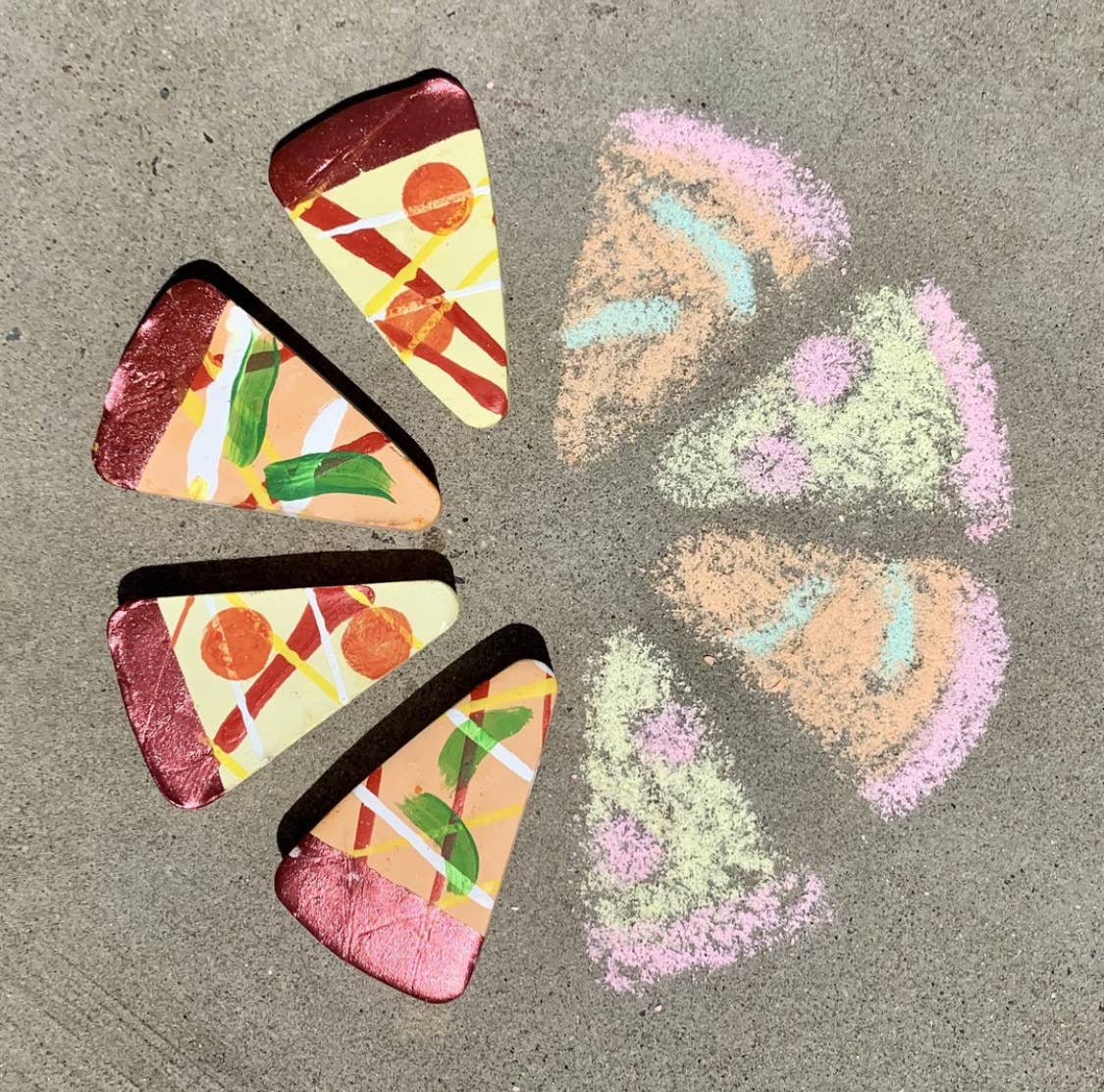 Pizza Slices Sidewalk Chalk