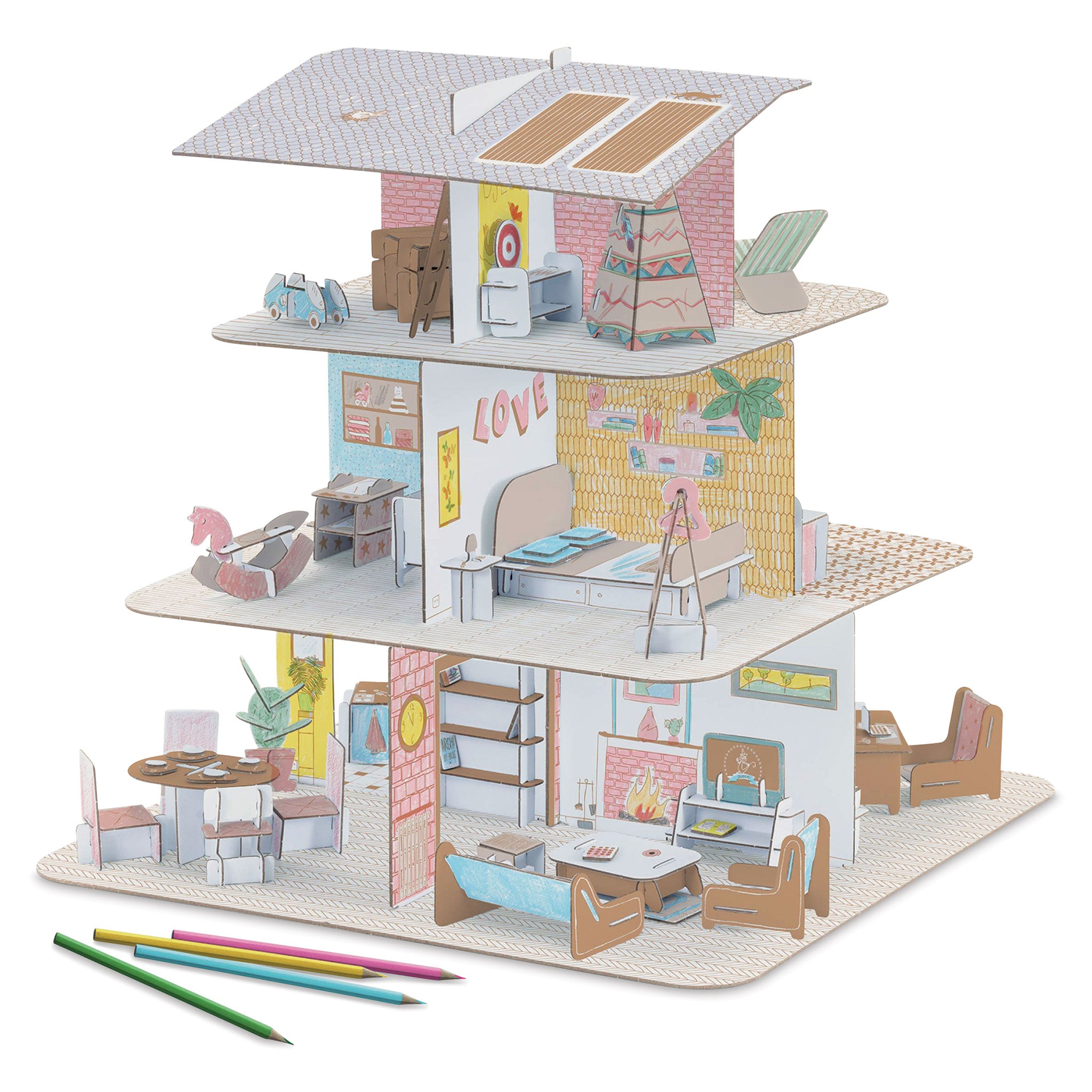 Color. Assemble. Play. Doll House