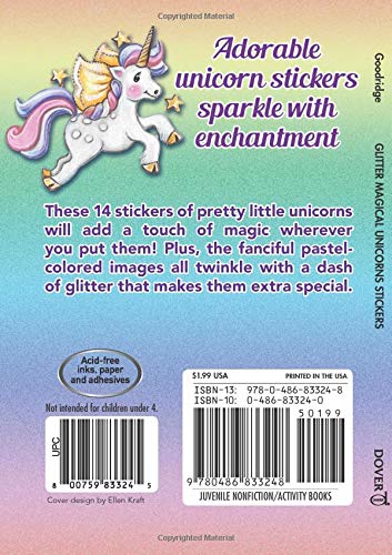 Glitter Magical Unicorns Stickers