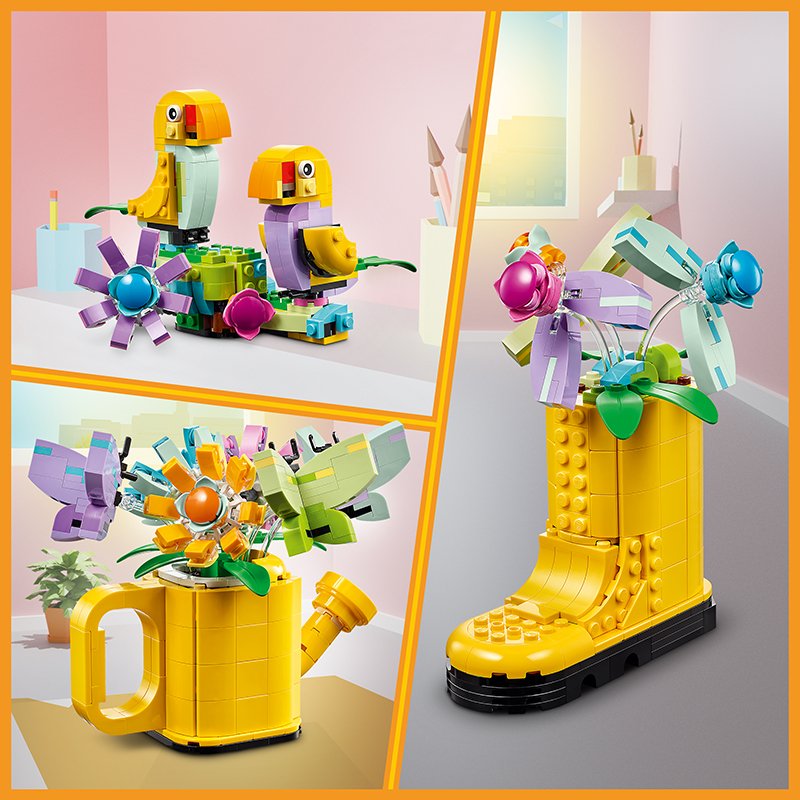 LEGO Flowers in Watering Can