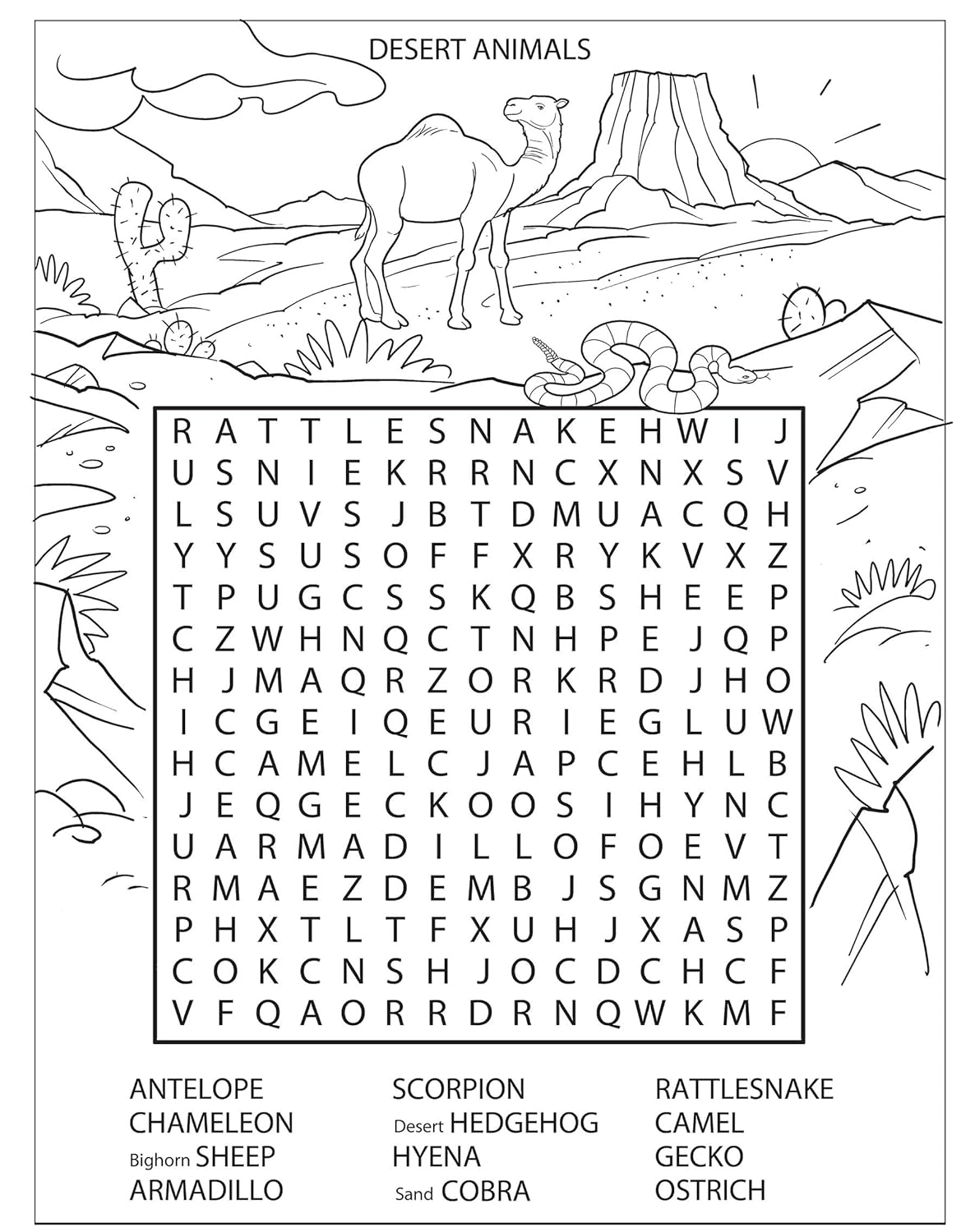 Amazing Animals Word Search