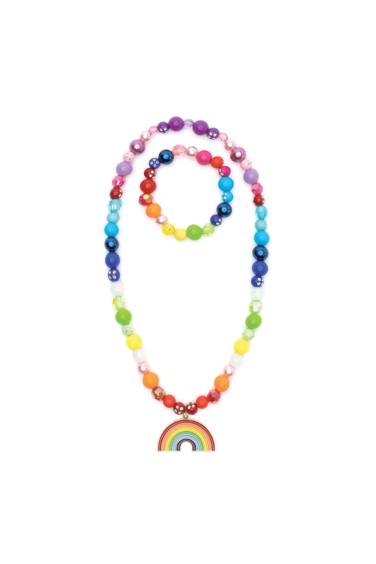 Double Rainbow Necklace Bracelet Set