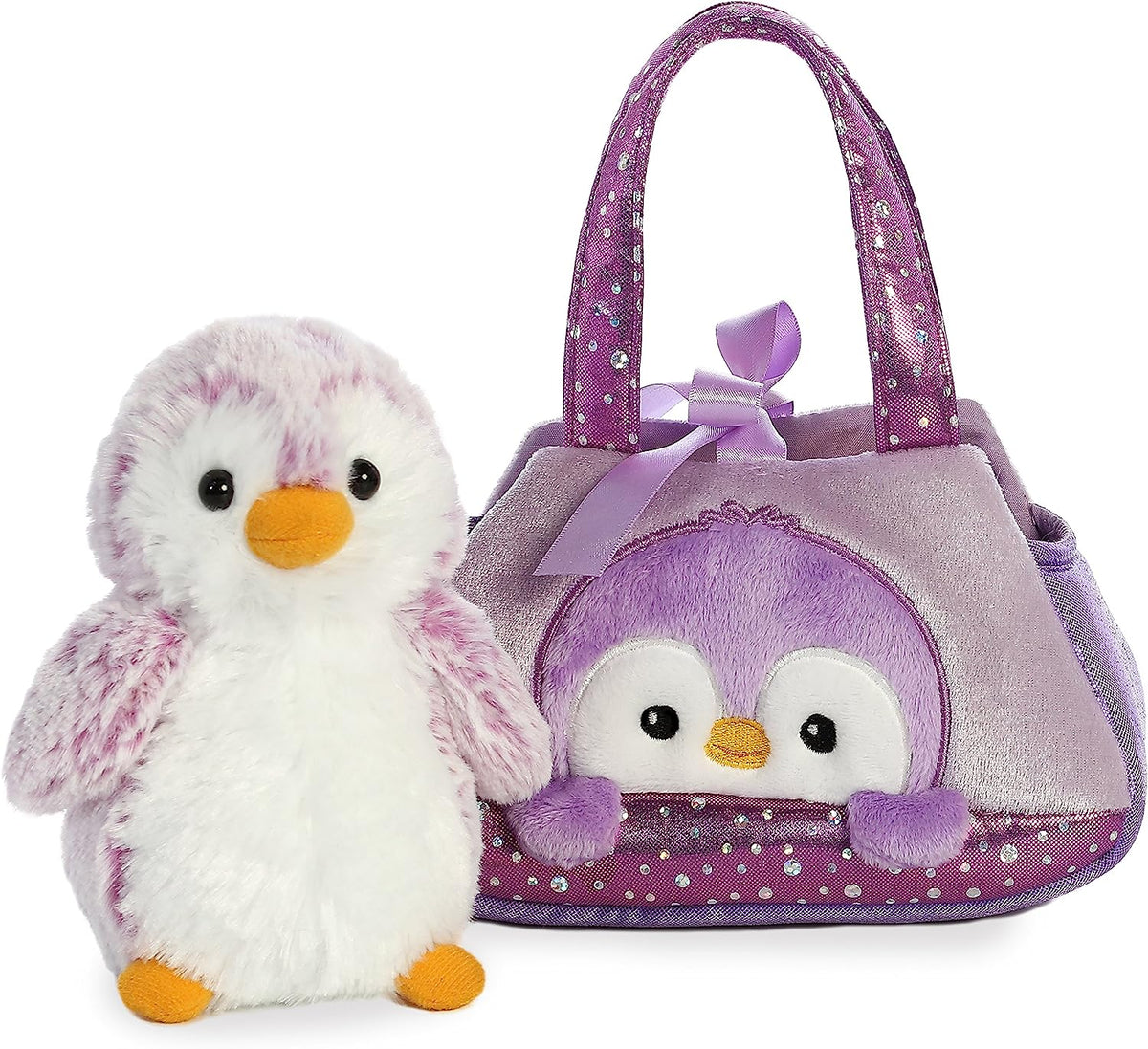 7" Pom Pom Penguin Purple Carrier