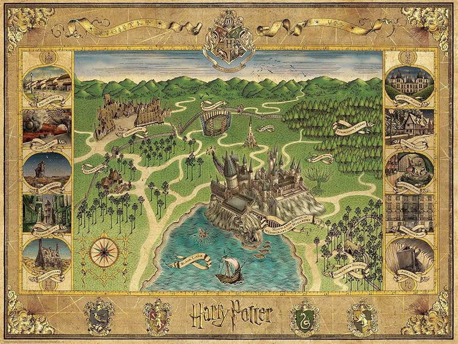 Harry Potter Hogwarts Map - 1,500