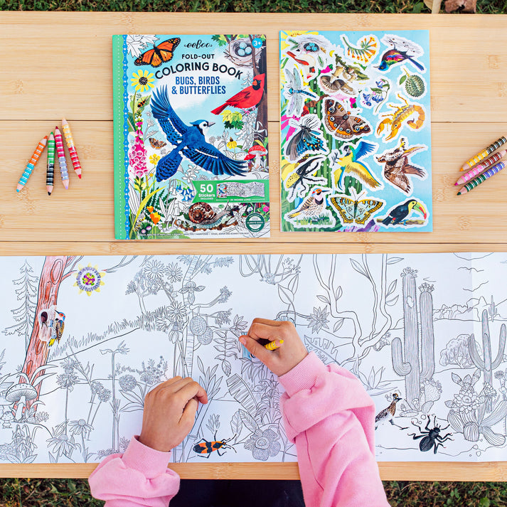 Bugs, Birds & Butterflies Coloring Book