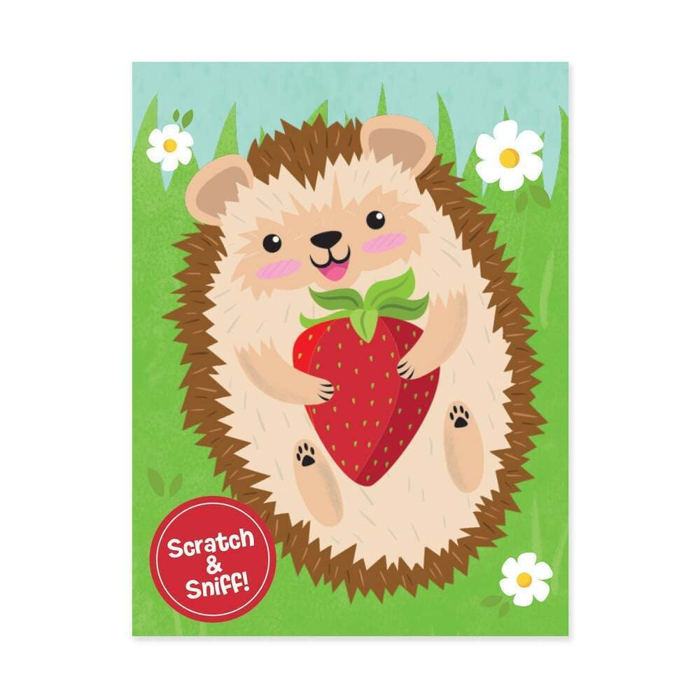 Hedgehog with Strawberry Enclosure Card