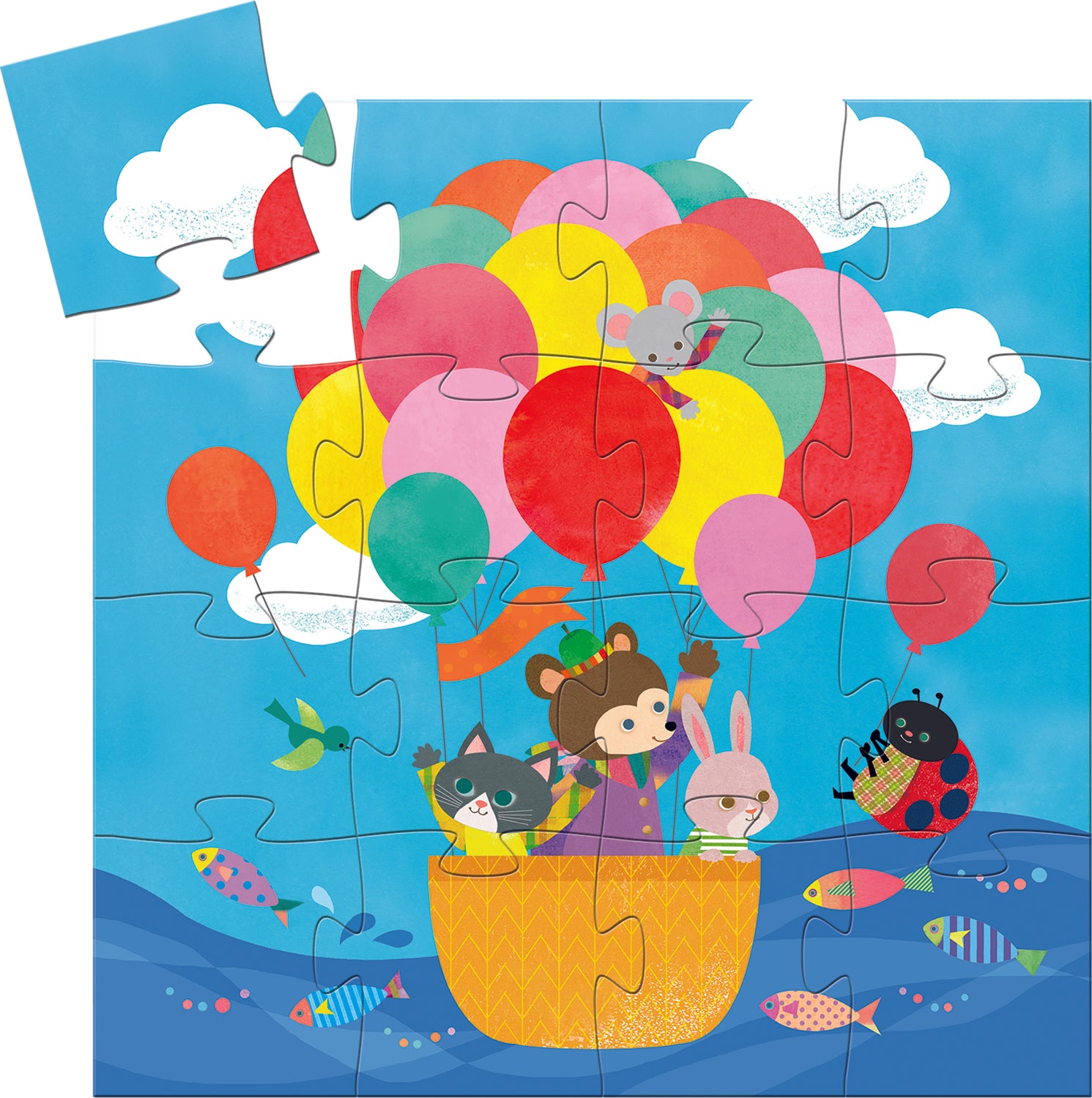 Silhouette Hot Air Balloon Floor Puzzle