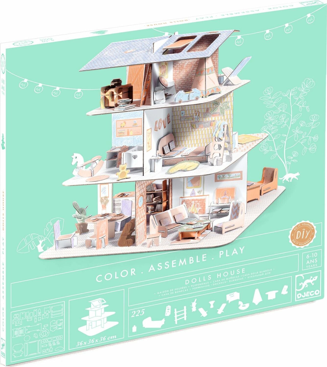 Color. Assemble. Play. Doll House