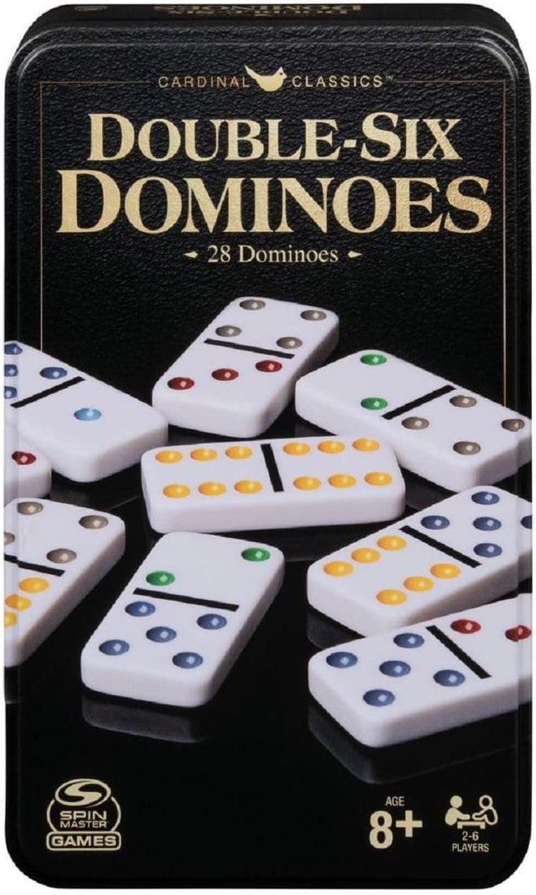 Double Six Dominoes in tin