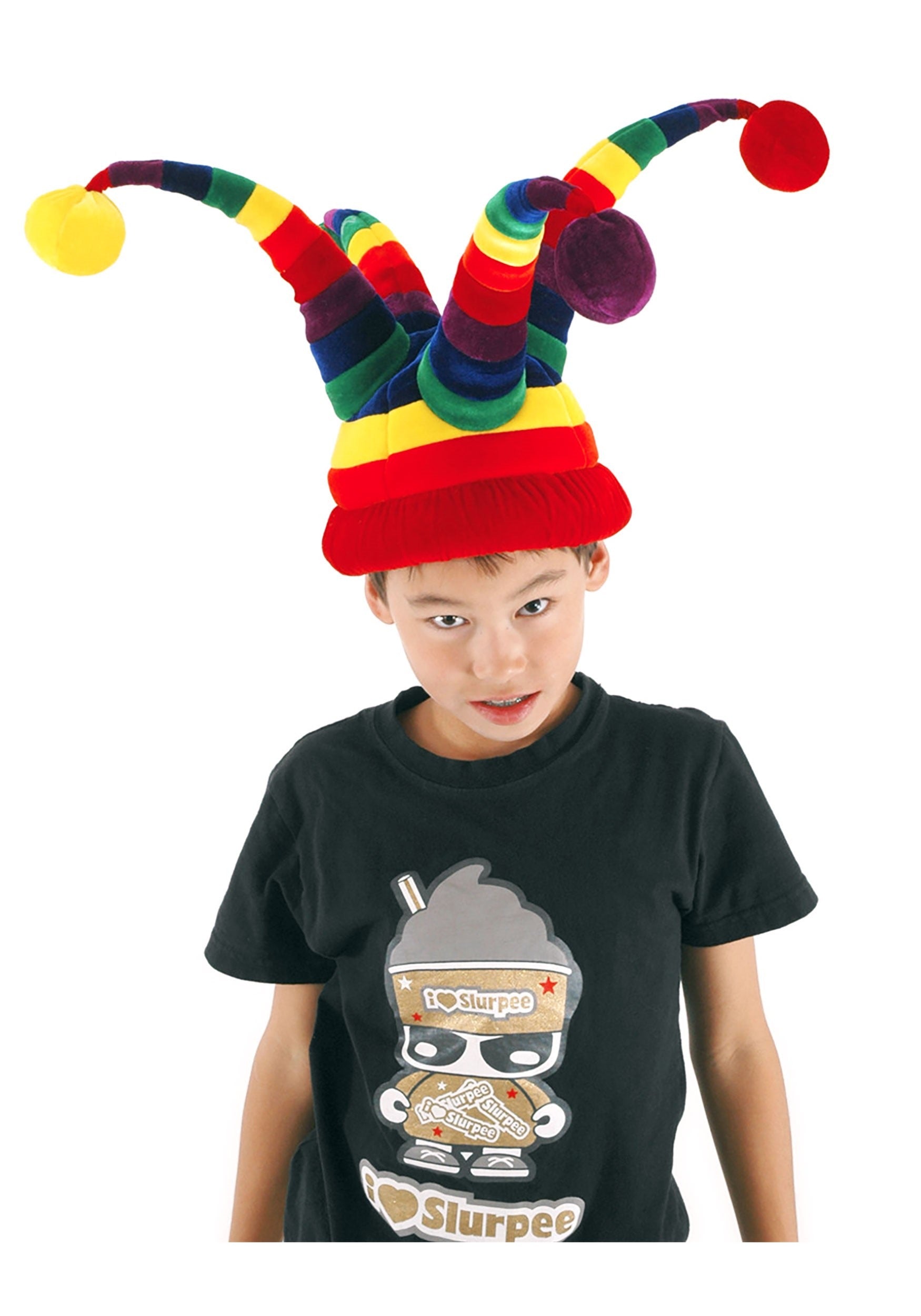 Rainbow Wacky Plush Jester Hat